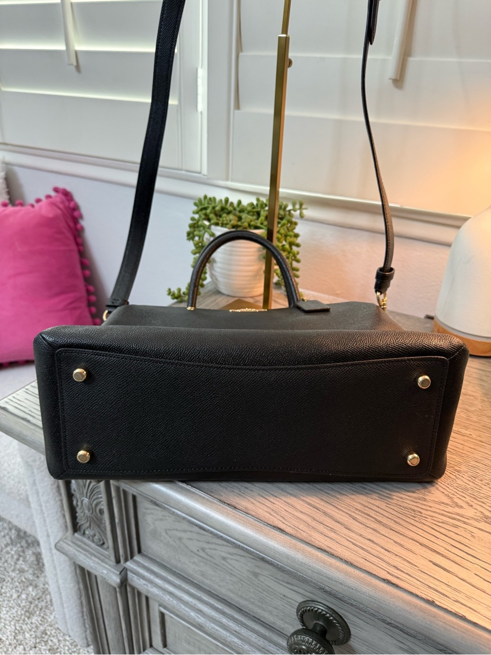 ✨ Coach Lillie Carryall in Black Crossgrain Leather (Style #91493) ✨ - Picture 5 of 11